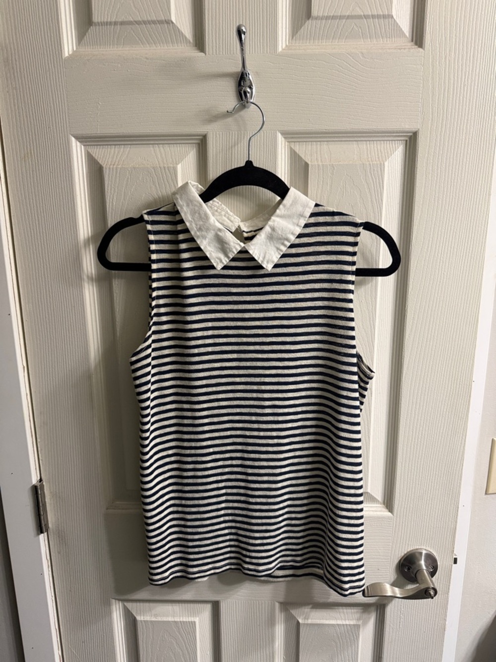 Madewell Striped Sleeveless Collared Top